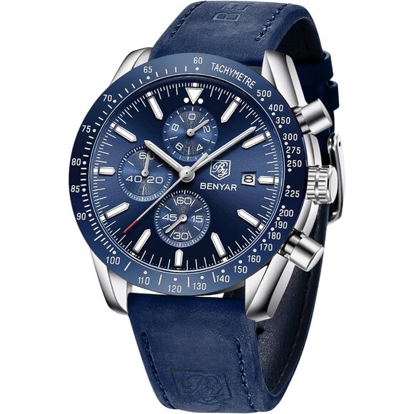 Watches for Men Analog Quartz Chronograph 30M Waterproof Sport Casual Fashion - Picture 1 of 8